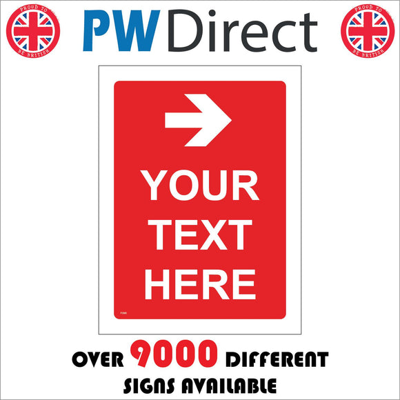 FI395 Your Text Right Arrow East Made To Order Custom Business
