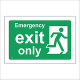 FS392 Emergency Exit Only Right Running Man