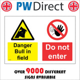 MU392 Danger Bull In Field Do Not Enter