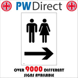 TS059 Male Female Toilets Right Arrow