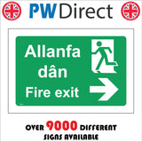 FS608 Allanfa Dan Fire Exit Running Man Right Arrow Bilingual