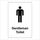 TS003 Gentleman Toilet Black On White Male Mens Gents