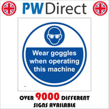 MA979 Wear Goggles When Operating This Machine