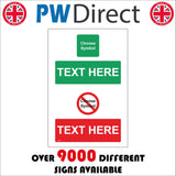 CC593 Your Text Green Symbol Red Box