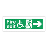 FS342 Fire Exit Wheelchair Access Running Man Right Arrow West