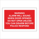 SE212 Alarm Will Sound When Door Opened Disarm Before Police
