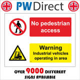 MU384 No Pedestrian Access Industrial Vehicles Operating In Area