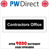 CS683 Contractors Office White On Black Plaque