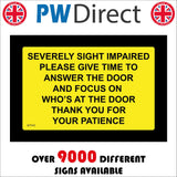 WT441 Severely Sight Impaired Give Time To Answer And Focus
