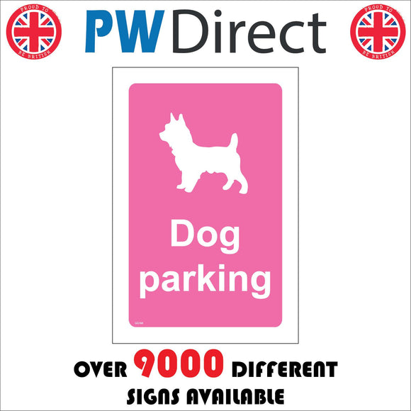 GG168 Dog Parking Pink White Shops Cafe Tails Happy Secure