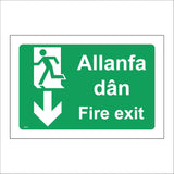 FS602 Allanfa Dan Fire Exit Down Arrow Running Man
