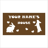 CM070 Jasmine & Holly's House Sign with Rabbit