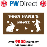 CM070 Jasmine & Holly's House Sign with Rabbit