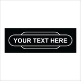 CM155A Your Text Railway Totem Station Black Personalise  Sign