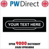 CM155A Your Text Railway Totem Station Black Personalise  Sign