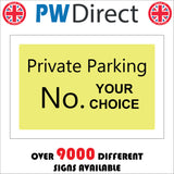 CM174 Private Parking No.  Sign