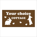CM196 Carrot Cottage Sign with Hearts Rabbits