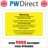 CM227 Warning These Premises Are Protected By Personalise Choice Sign