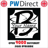 CM302 Your Name Letter Time Segoe Print A-Z Customise Personalise Choice Sign with Custom