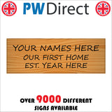 CM305 Couples Name First Home Year Choice Words Customise Personalise Gift Sign