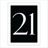 CM328 Felix Tilting White On Black Street Number Custom Choice Unique