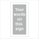 CM360 Your Words On This Sign Grey White Choice Personalise Pick Name