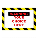 CM430 Warning Your Choice Here Text Words