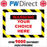 CM430 Warning Your Choice Here Text Words