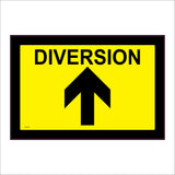 CS174 Diversion Ahead Sign with Arrow