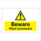 CS181 Beware Plant Movement Sign with Triangle Exclamation Mark