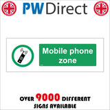 CS195 Mobile Phones Zone Sign with Mobile Phone