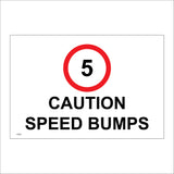 CS225 Caution Speed Bumps Sign with Circle Number