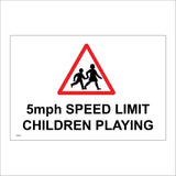 CS226 5Mph Speed Limit Children Playing Sign with Triangle Children