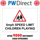 CS226 5Mph Speed Limit Children Playing Sign with Triangle Children