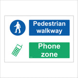 CS240 Pedestrian Walkway Phone Zone Sign with Circle Man Mobile Phone