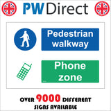 CS240 Pedestrian Walkway Phone Zone Sign with Circle Man Mobile Phone