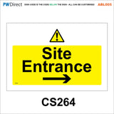 ABL005 Site Entrance Right Left Arrow Access Demolition Traffic