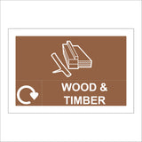 CS351 Wood And Timber Only Recycling Sign with Wood Recycling Logo