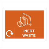 CS352 Inert Waste Only Recycling Sign with Bricks Recycling Logo