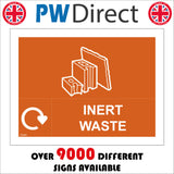 CS352 Inert Waste Only Recycling Sign with Bricks Recycling Logo