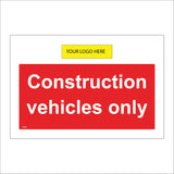 CS389 Construction Vehicles Only Contact Logo Telephone Company