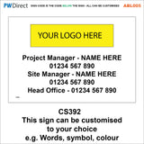 ABL005 Site Entrance Right Left Arrow Access Demolition Traffic