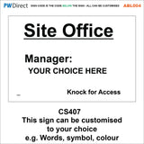 ABL004 Custom Construction Traffic Tidy Site Safety Entrance Signs