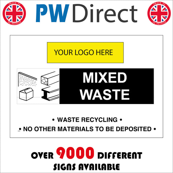 CS473 Mixed Recycling Waste Recycle Your Logo Name Company