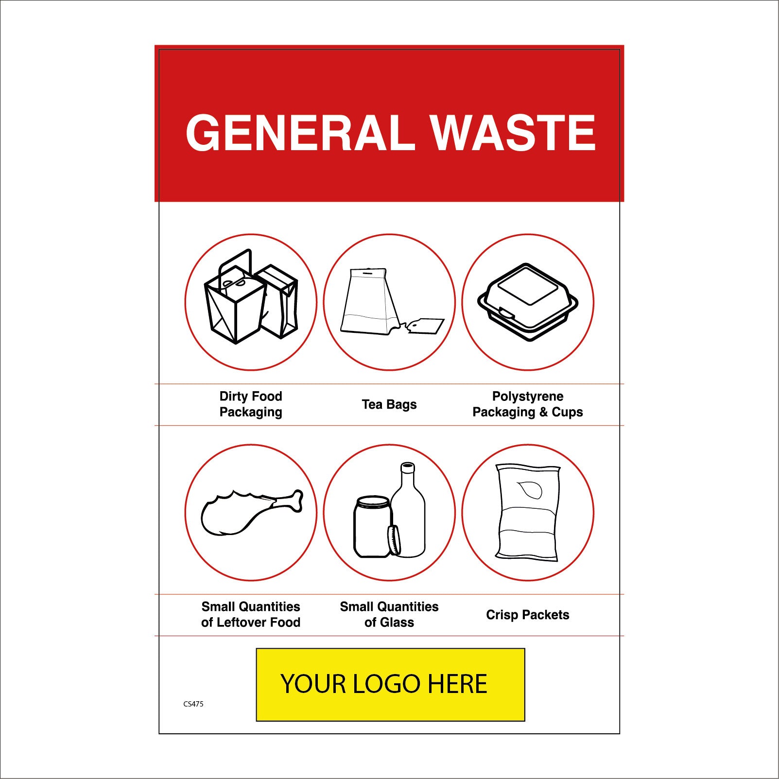 General Waste Poster Non Recyclable Bin Dirty