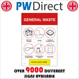 CS475 General Waste Poster Non Recyclable Bin Dirty