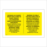 CS476 Warning To Public Building Sight Welsh Dual Language