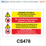 ABL007 Construction Site Safety PPE Keep Out Danger Office