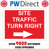 CS483 Site Traffic Turn Right Arrow Construction Way