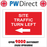 CS484 Site Traffic Turn Left Arrow Construction Way Direction